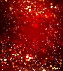 elegant red Christmas background with snowflakes
