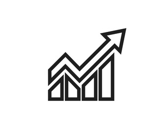 Wall Mural - chart with arrow line icon. business analytics and growth symbol