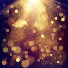 Wall Mural - effect of color bokeh circles. festive background with defocused lights. vector