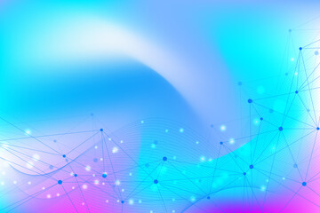 Leinwandbilder - Geometric connected background lines and dots. Simple technology abstract graphic background design, illustration.