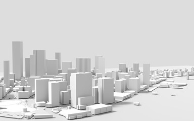 3d cityscape view isolated on the white background