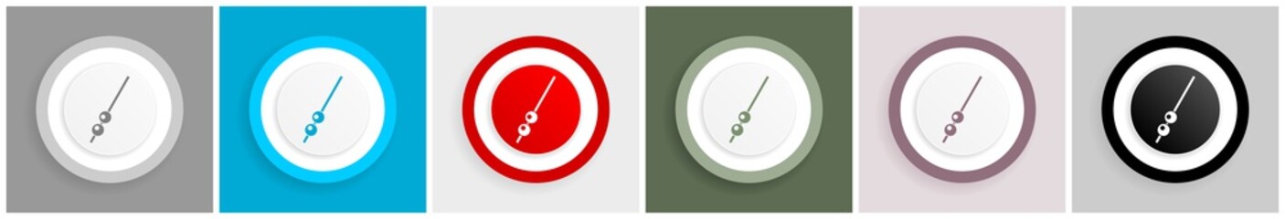 Leinwandbilder - Fresh olive on stick vetor, food icon set, colorful flat design vector illustrations in 6 options for web design and mobile applications