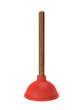 Plunger with wooden handle 3d rendering