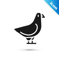 Sticker - Grey Dove icon isolated on white background. Vector.