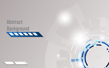 Wall Mural - abstract digital grey and blue circle overlap background