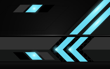 Wall Mural - abstract futuristic black and blue gaming background with modern esport shapes. vector design templa