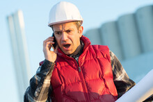 Angry Builder On The Phone
