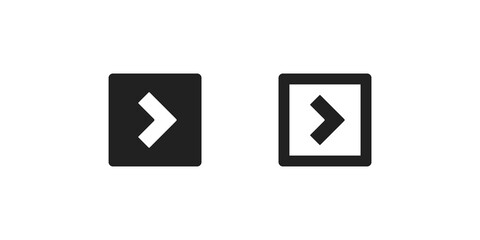 Wall Mural - right arrow simple icon set. pointer, web design sign, button in vector flat