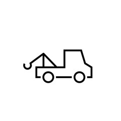 Wall Mural - tow truck line simple icon. clipart image isolated on white background.