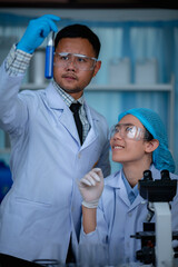 Wall Mural - medical science technology research in chemical laboratory, professional scientist working for exper