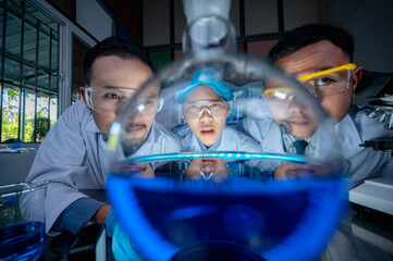 Wall Mural - medical science technology research in chemical laboratory, professional scientist working for exper