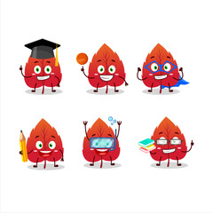 Poster - School student of red dried leaves cartoon character with various expressions