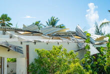 Damage Abandon Homes As A Result Of Hurricanes And Storms Hitting The Caribbean Island Of St.Maarten