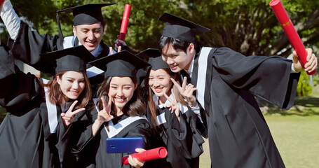 Sticker - group happy graduate students