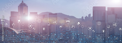 Cuadros en Lienzo Technology Internet of things wireless communication iot concept networking