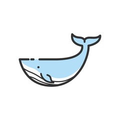 Sticker - Whale on a white background