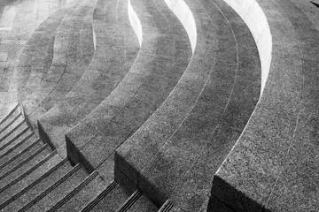 Poster - Architectural design of curve stairs. Building abstract background