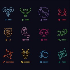 Sticker - Set of horoscope icons