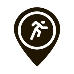 Canvas Print - Runner Athlete Geolocation glyph icon vector. Runner Athlete Geolocation Sign. isolated symbol illustration