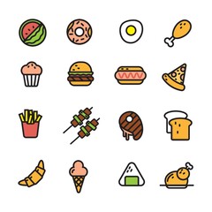 Poster - Set of food icons