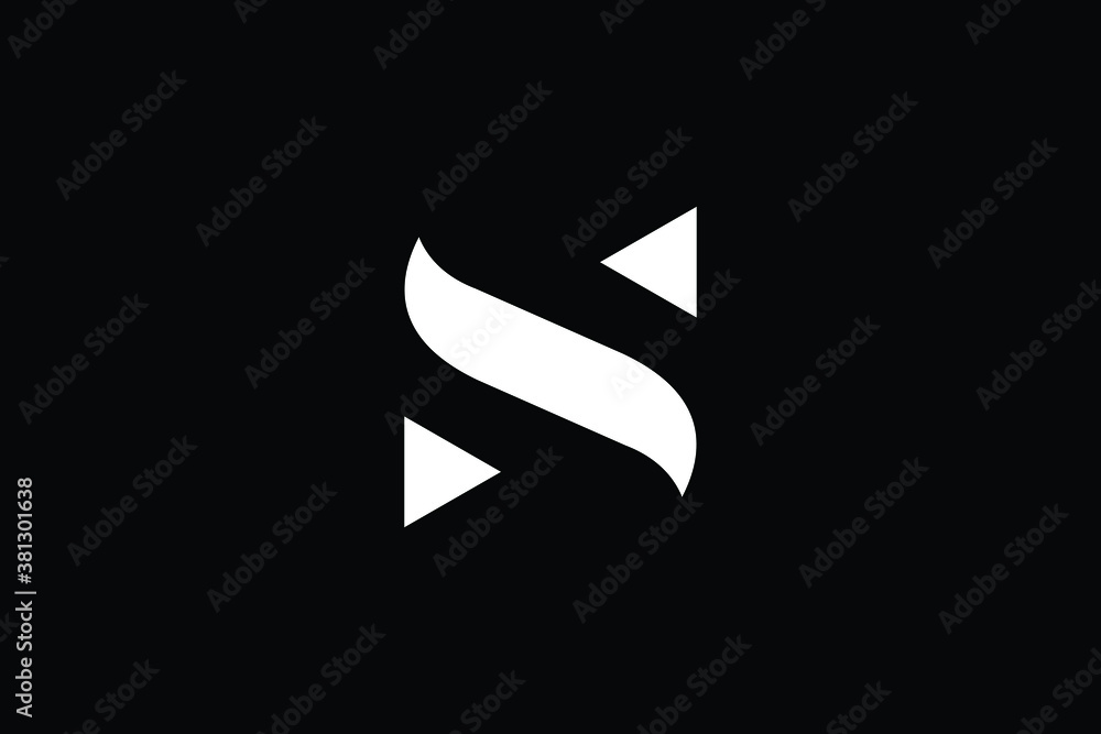 Minimal Innovative Initial NS logo and SN logo. Letter S NS SN creative elegant Monogram. Premium Business S logo icon. White color on black background - obrazy, fototapety, plakaty 