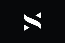 Minimal Innovative Initial NS Logo And SN Logo. Letter S NS SN Creative Elegant Monogram. Premium Business S Logo Icon. White Color On Black Background