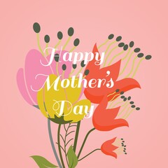 Wall Mural - floral happy mothers day wishes