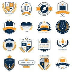 Canvas Print - set of university logo elements