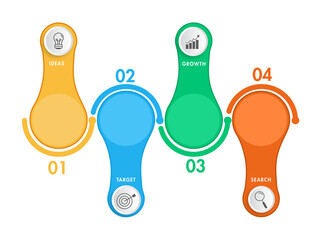 Wall Mural - colorful four steps business infographic icons on white background.