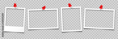 Fotografía Realistic empty photo card frame, film set
