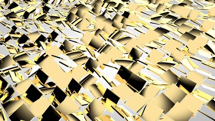 Wall Mural - Gold cubes background, 3D rendering