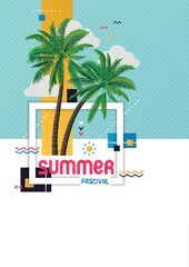 Sticker - Summer festival poster design