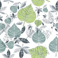 Wall Mural - Leaves background design