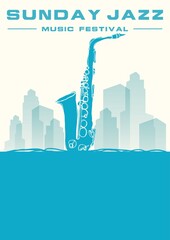 Sticker - Sunday jazz music festival poster design