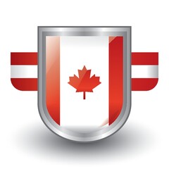 Wall Mural - canada flag button design