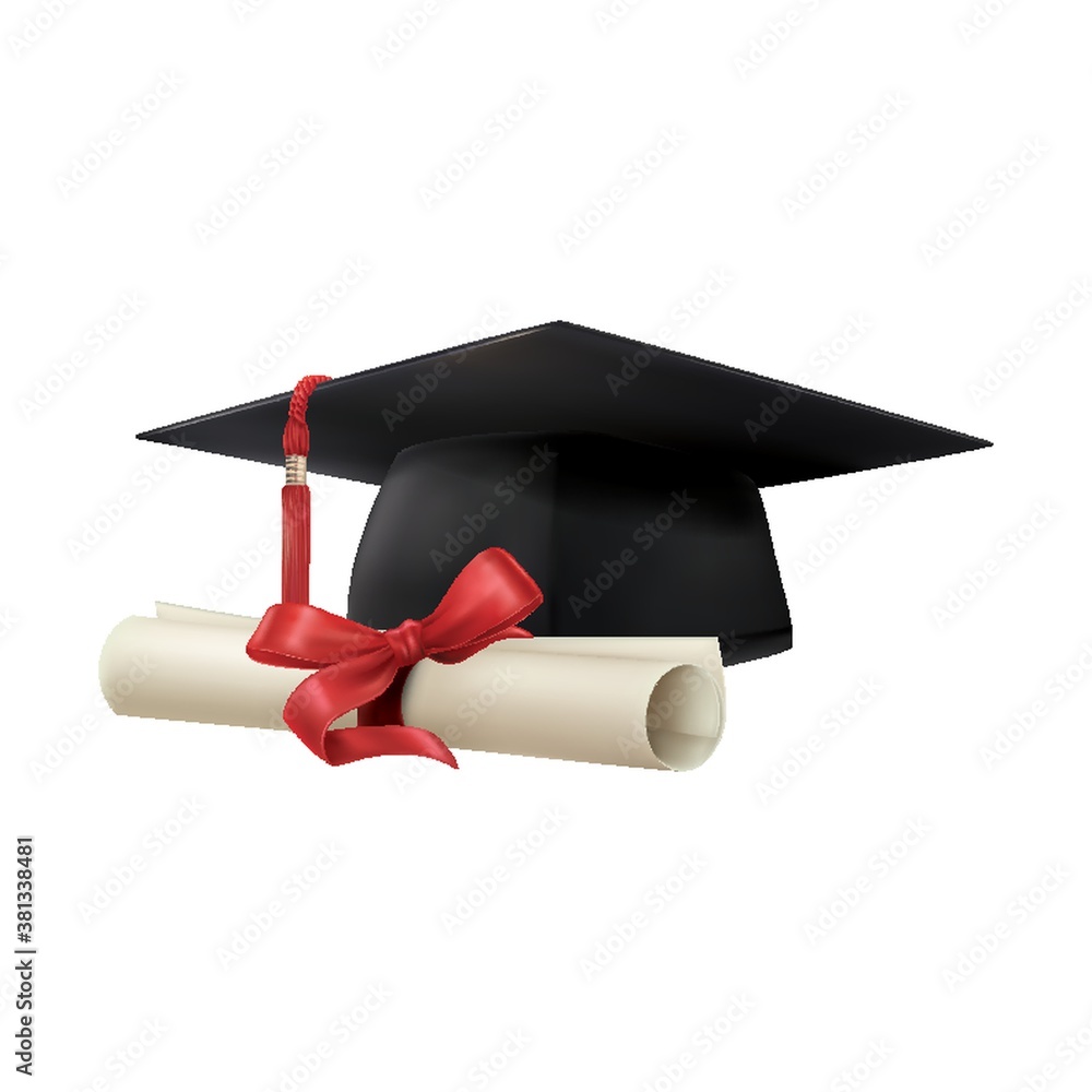 graduation cap and scroll Stock Vector | Adobe Stock
