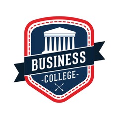 Canvas Print - business college badge design