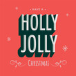 © Abdul Qaiyoom - 3D Style Holly Jolly Text with Snowflakes on Red Background for Merry Christmas Celebration.