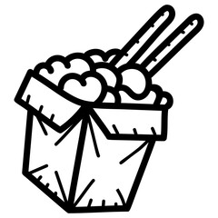 Sticker - Noodles Vector Drawing 