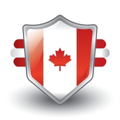 Poster - Canada flag button design