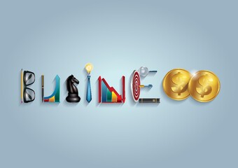 Wall Mural - business typography