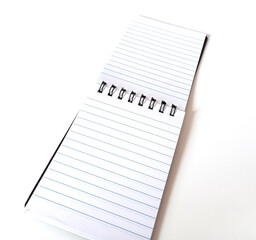 blank notebook on white background