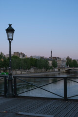 morning in pont des arts in paris 