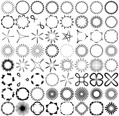 Leinwandbilder - black abstract contour, outline logo shape, design element (set)
