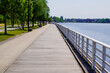 © OceanProd - wooden esplanade along Allier river in city of Vichy