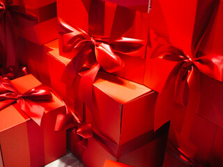 red gift wrapping, gift wrapping for the holiday