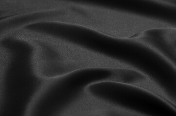 Black fabric satin texture for background