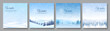 © VVadi4ka - Vector illustration. Flat winter landscape. Snowy backgrounds. Snowdrifts. Snowfall. Clear blue sky. Blizzard. Snowy weather. Winter season. Design elements for social media, blog post, web template