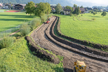 Neuer Fahrweg wird angelegt, Stans, Kt. Nidwalden, Schweiz