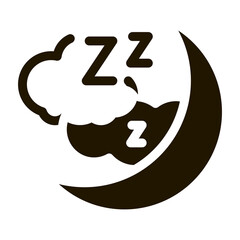 Sticker - Night Sky With Moon glyph icon vector. Night Sky With Moon Sign. isolated symbol illustration